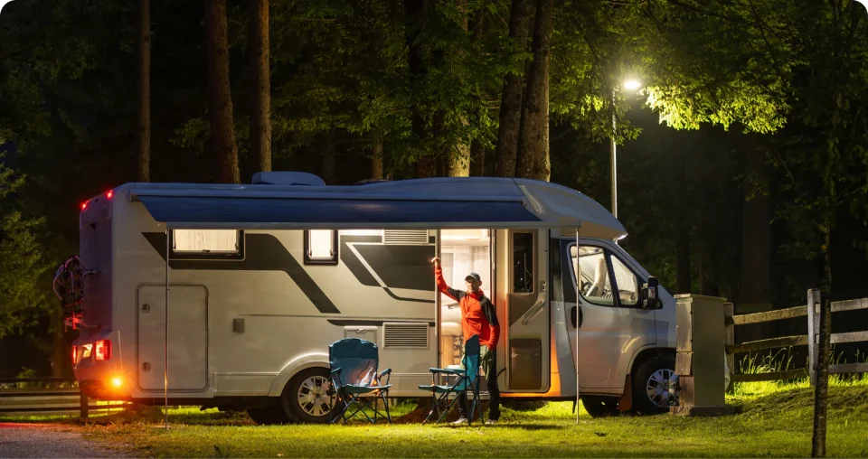 RV, van and camper