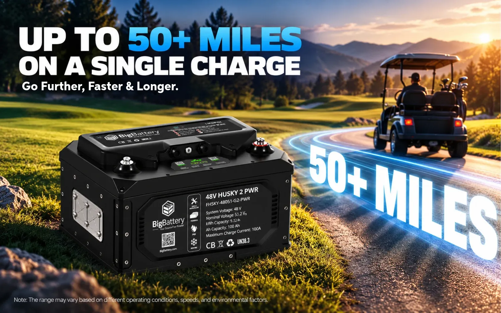48V HUSKY 2 PWR | 5.12kWh LiFePO4 - High Power | Golf Cart | UTV | Industrial Battery - Image 7