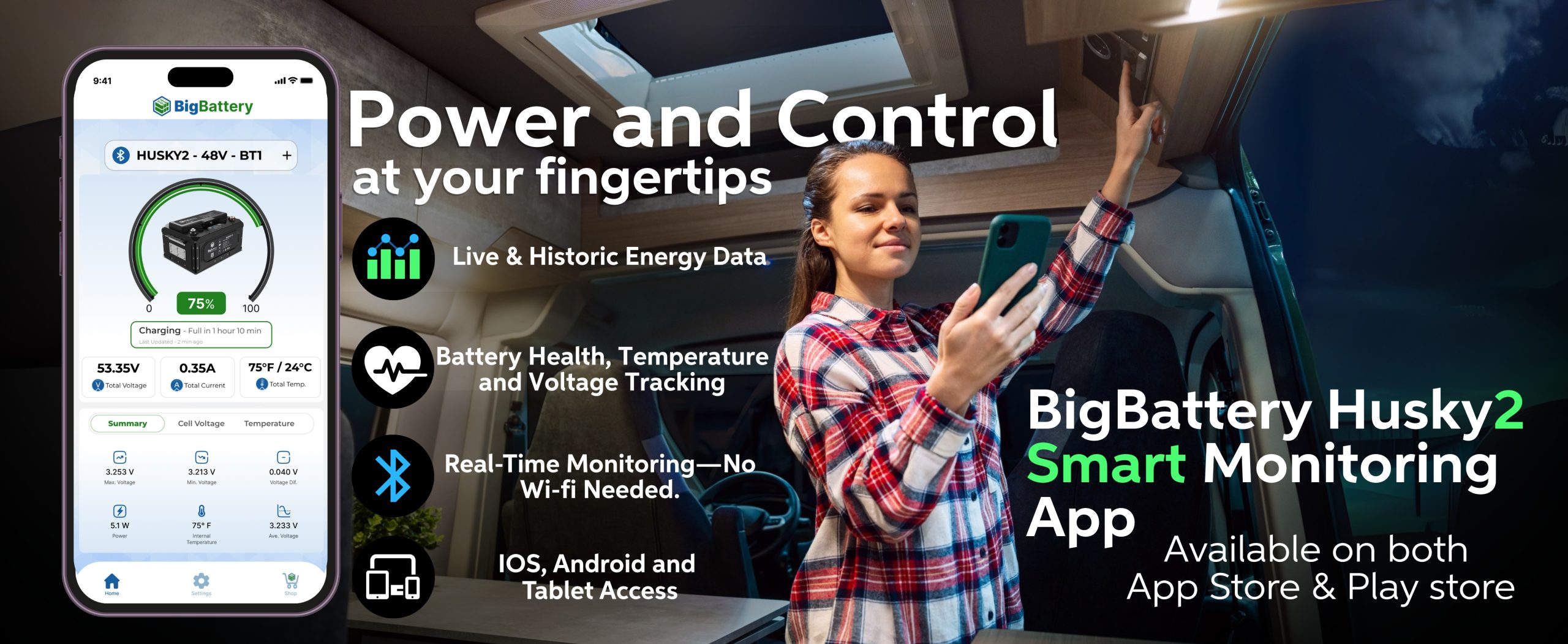 Husky 2 BMS Smart Monitoring App