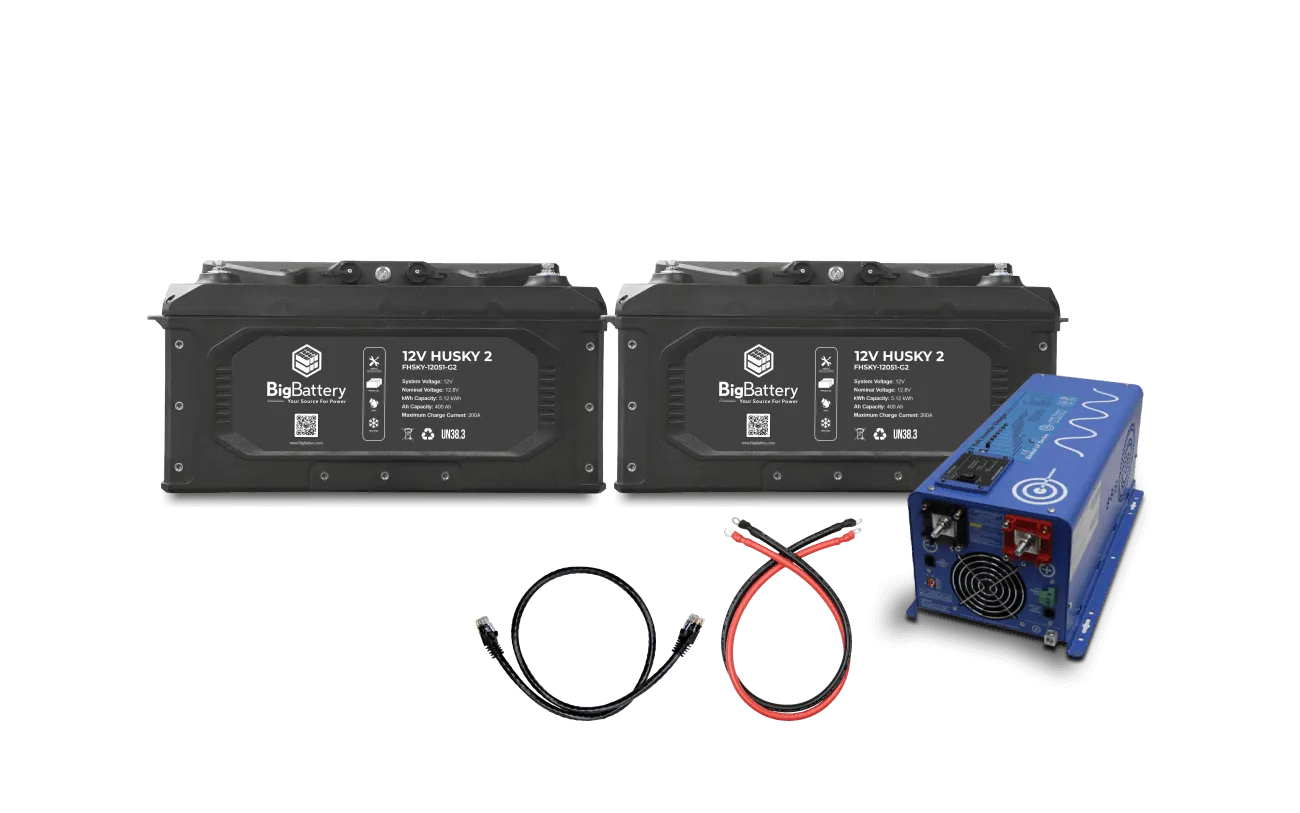 BigBattery 12V HUSKY2 INV KIT + 12V AIMS 2000W Inverter/Charger