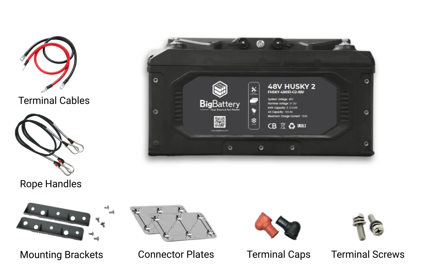 48V HUSKY 2 PWR | 5.12kWh LiFePO4 - High Power | Golf Cart | UTV | Industrial Battery - Image 2