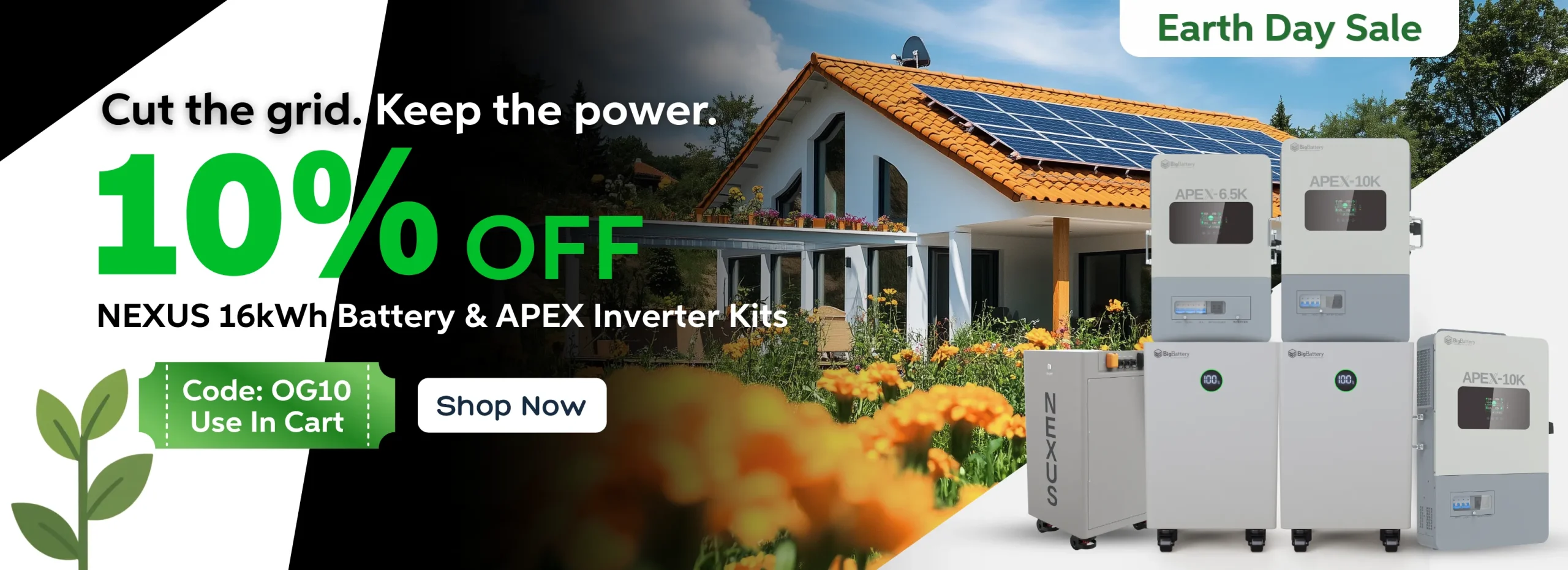 10% OFF APEX Inverter’s & All Off-Grid Solar Kits  Paired with APEX-6.5K/APEX-10K Inverters