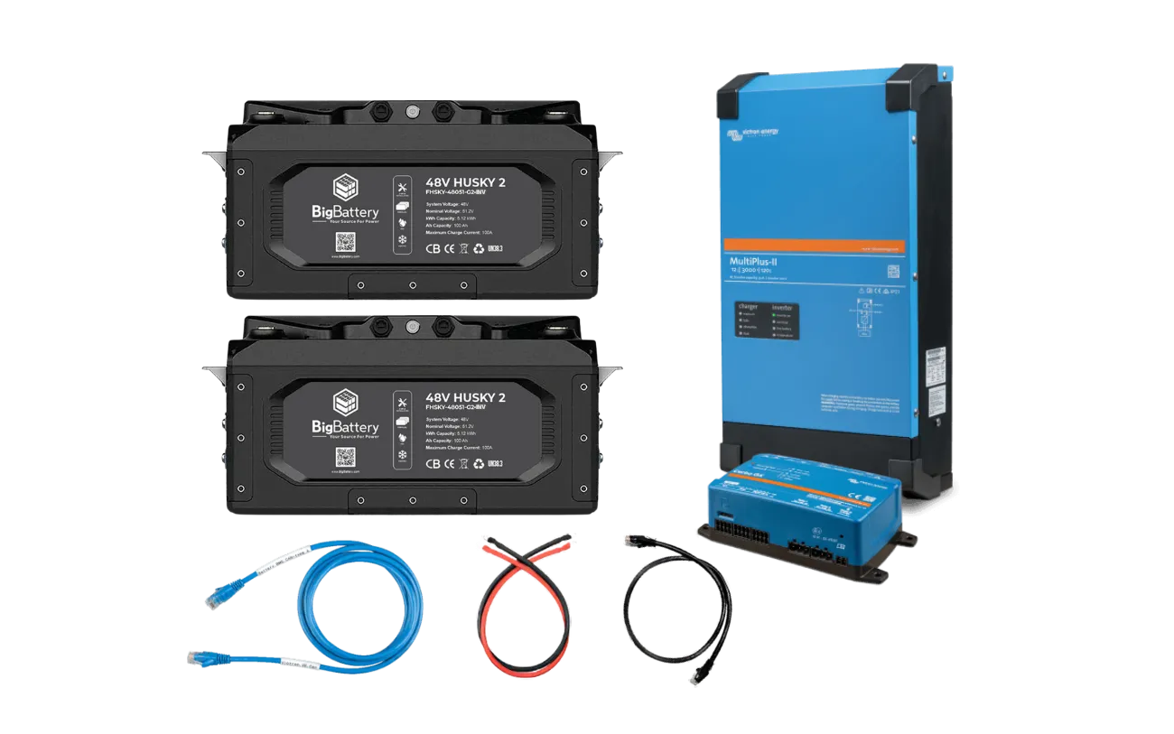 BigBattery HUSKY 2 48V 2X KIT + Victron 48V MultiPlus-II 120V 5000W Inv…