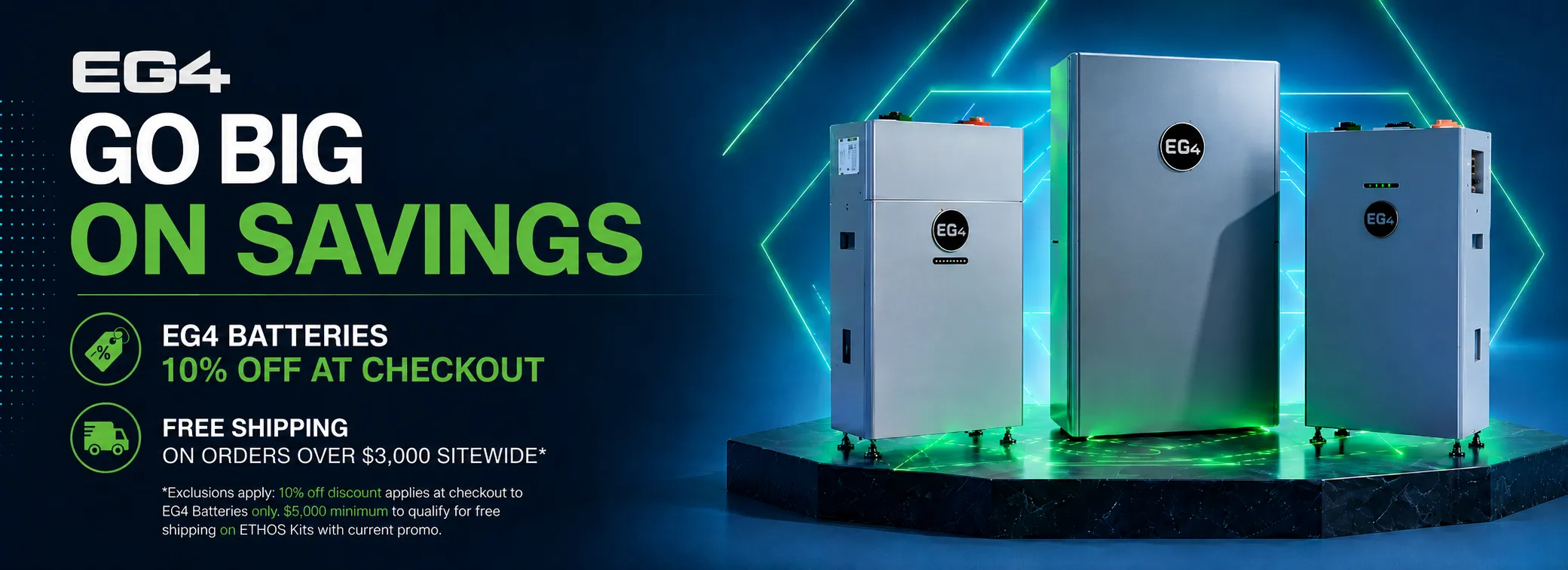 Free shipping + 10% oFF eg4 battereies