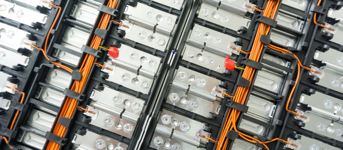 Selective,Focus,Of,Electric,Car,Lithium,Battery,Pack,And,Wiring